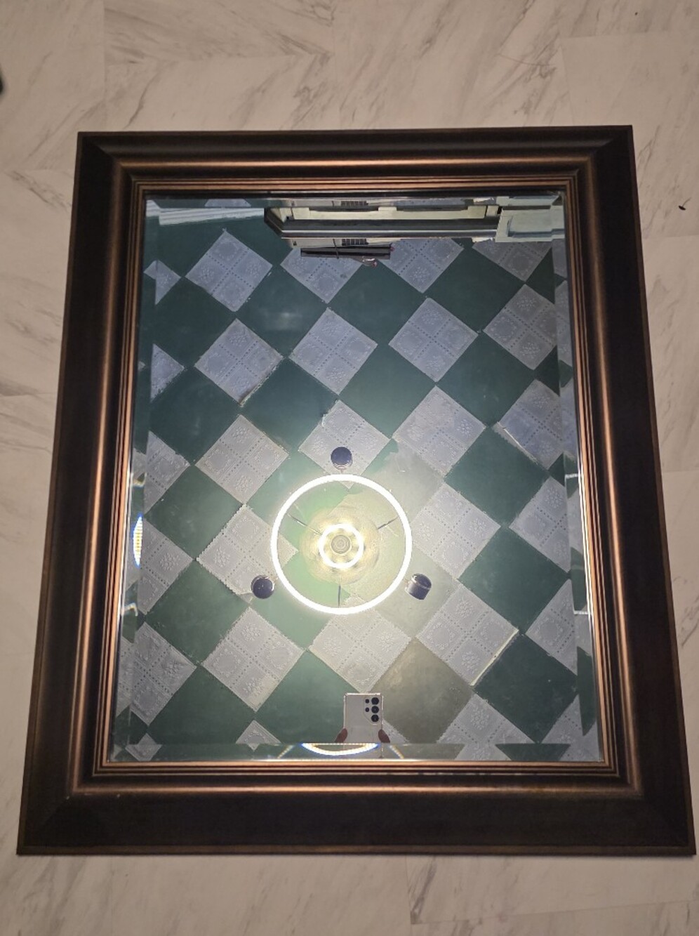Framed Wall Mirror in Bronze Finish - Decorative Home Wall Decor